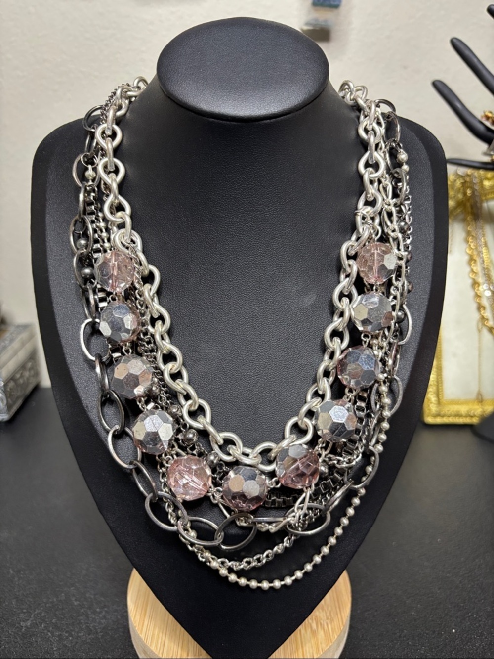 Simply Vera Vera Wang Chunky Silver Tone Statement Layered Necklace Jewelry